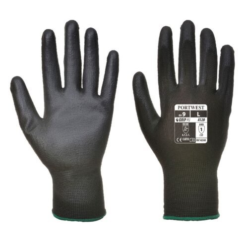 PORTWEST PU PALM GLOVE, BLACK