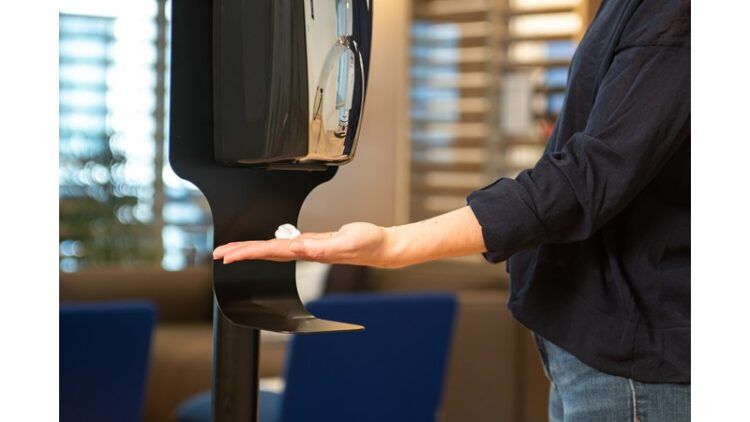 AUTOFOAM HAND SANITISER DISPENSER STATION (METAL STAND) - BLACK
