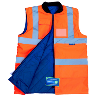 HI VIS REVERSIBLE BODYWARMER, ORANGE
