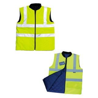 HI VIS REVERSIBLE BODYWARMER, YELLOW