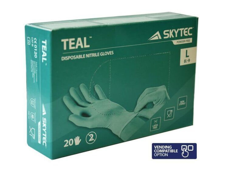 Skytec Nitrile Glove PF Green