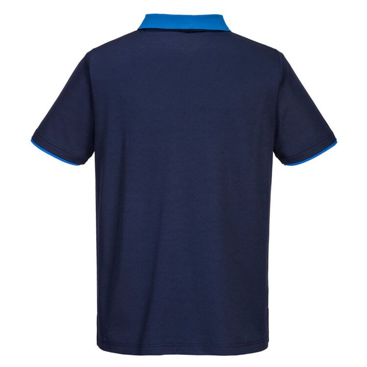 Portwest PW210 - PW2 Cotton Comfort Polo Shirt S/S Navy/Royal - Image 2