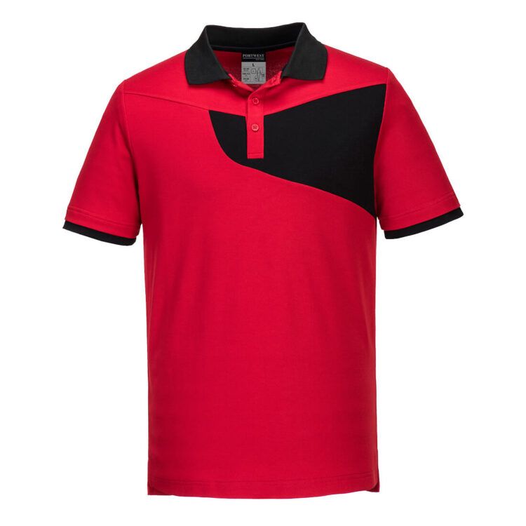 Portwest PW210 - PW2 Cotton Comfort Polo Shirt S/S Navy/Royal - Image 3